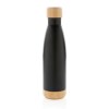Bouteille isotherme en acier avec finition bambou