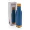 Bouteille isotherme en acier avec finition bambou