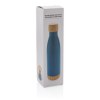 Bouteille isotherme en acier avec finition bambou