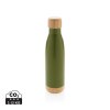 Bouteille isotherme en acier avec finition bambou