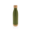Bouteille isotherme en acier avec finition bambou