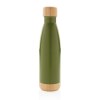 Bouteille isotherme en acier avec finition bambou