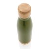 Bouteille isotherme en acier avec finition bambou