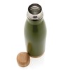 Bouteille isotherme en acier avec finition bambou