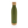 Bouteille isotherme en acier avec finition bambou