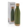 Bouteille isotherme en acier avec finition bambou