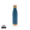 Bouteille isotherme en acier avec finition bambou