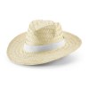 EDWARD POLI. Chapeau de paille naturelle avec bande en polyester