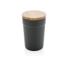 Mug 300ml en PP recyclé GRS avec couvercle en bambou