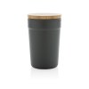 Mug 300ml en PP recyclé GRS avec couvercle en bambou