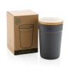Mug 300ml en PP recyclé GRS avec couvercle en bambou