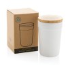 Mug 300ml en PP recyclé GRS avec couvercle en bambou