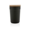 Mug 300ml en PP recyclé GRS avec couvercle en bambou
