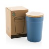 Mug 300ml en PP recyclé GRS avec couvercle en bambou