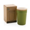 Mug 300ml en PP recyclé GRS avec couvercle en bambou