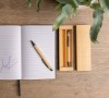 Set de stylos en bambou dans un coffret
