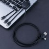Ine Smart long - Câble de charge multi-connecteurs Double entrée Type-C & USB 1m