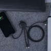 Ine Smart long - Câble de charge multi-connecteurs Double entrée Type-C & USB 1m