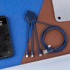 Ine Smart long - Câble de charge multi-connecteurs Double entrée Type-C & USB 1m