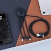 Ine Smart long - Câble de charge multi-connecteurs Double entrée Type-C & USB 1m