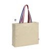 Tote bag 180grs coton anses bleu/blanc/rouge avec soufflets