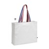 Tote bag 180grs coton anses bleu/blanc/rouge avec soufflets