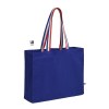 Tote bag 180grs coton anses bleu/blanc/rouge avec soufflets