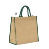 Sac shopping en jute avec anses et piping couleurs en coton