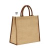 Sac shopping en jute avec anses et piping couleurs en coton