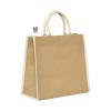 Sac shopping en jute avec anses et piping couleurs en coton