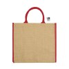 Sac shopping en jute avec anses et piping couleurs en coton : naxos