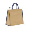 Sac shopping en jute avec anses et piping couleurs en coton