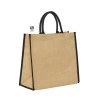Sac shopping en jute avec anses et piping couleurs en coton