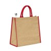 Sac shopping en jute avec anses et piping couleurs en coton