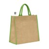 Sac shopping en jute avec anses et piping couleurs en coton