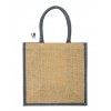 Sac shopping jute avec anses et soufflets de couleurs : brasilia