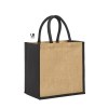 Sac shopping jute avec anses et soufflets de couleurs