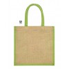 Sac shopping jute avec anses et soufflets de couleurs : brasilia