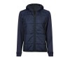 Veste bi-matière à capuche femme