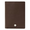 Porte-cartes Flap Button Marron