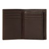 Porte-cartes Flap Button Marron
