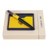 Parure Brick Jaune Noir Marine (stylo bille & porte-cartes)