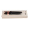 Parure Block Brushed Noir (stylo bille & stylo roller)