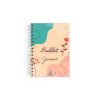 Carnet spirale couverture rigide contrecollee creation quadri recto verso - midi 155x215mm - pelliculage brillant pages 1 2 3 et 4 - bloc de 96 feuillets perfores impression noir recto verso - spirale blanche a gauche
