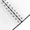 Carnet spirale couverture rigide contrecollee creation quadri recto verso - midi 155x215mm - pelliculage brillant pages 1 2 3 et 4 - bloc de 96 feuillets perfores impression noir recto verso - spirale blanche a gauche