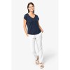T-shirt col V en lin femme
