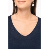 T-shirt col V en lin femme