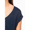 T-shirt col V en lin femme