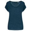 T-shirt col V en lin femme