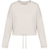 Sweat-shirt écoresponsable à col rond oversize crop femme